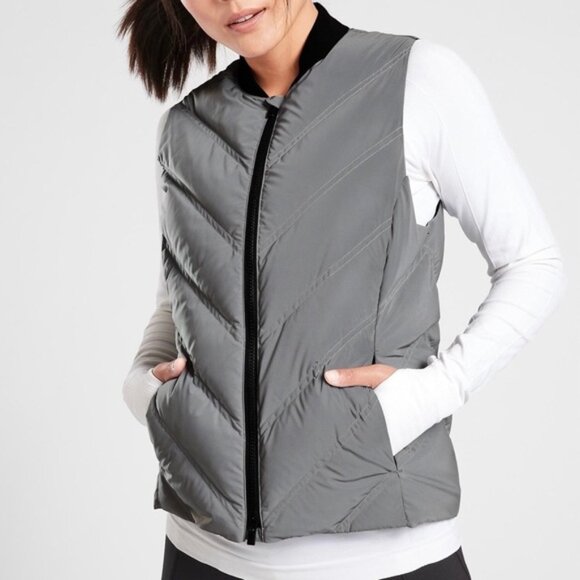 Rare Athleta Gray Reflective Vest - Picture 1 of 8
